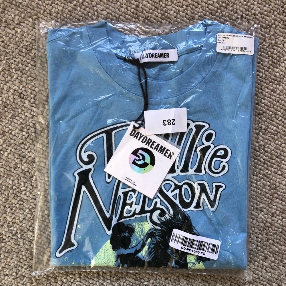 NWT Daydreamer Willie Nelson Route 66 Weekend Tee XS Blue - Picture 7 of 8